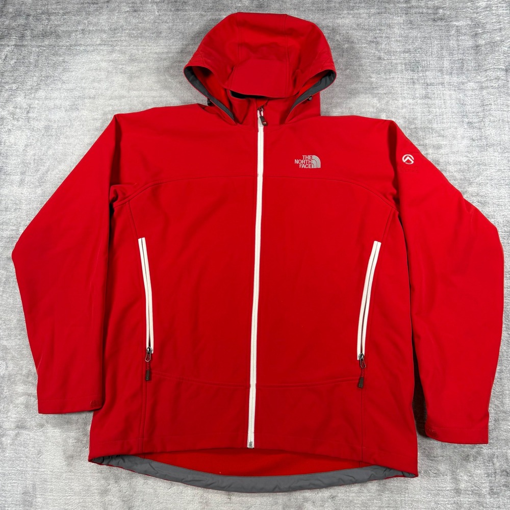 The North Face Jacket Mens Large Red Summit Series Softshell Hooded Technical